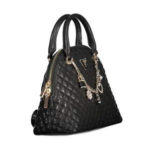 Guess borsa a mano nera trapuntata con charm gioiello 5 29708093
