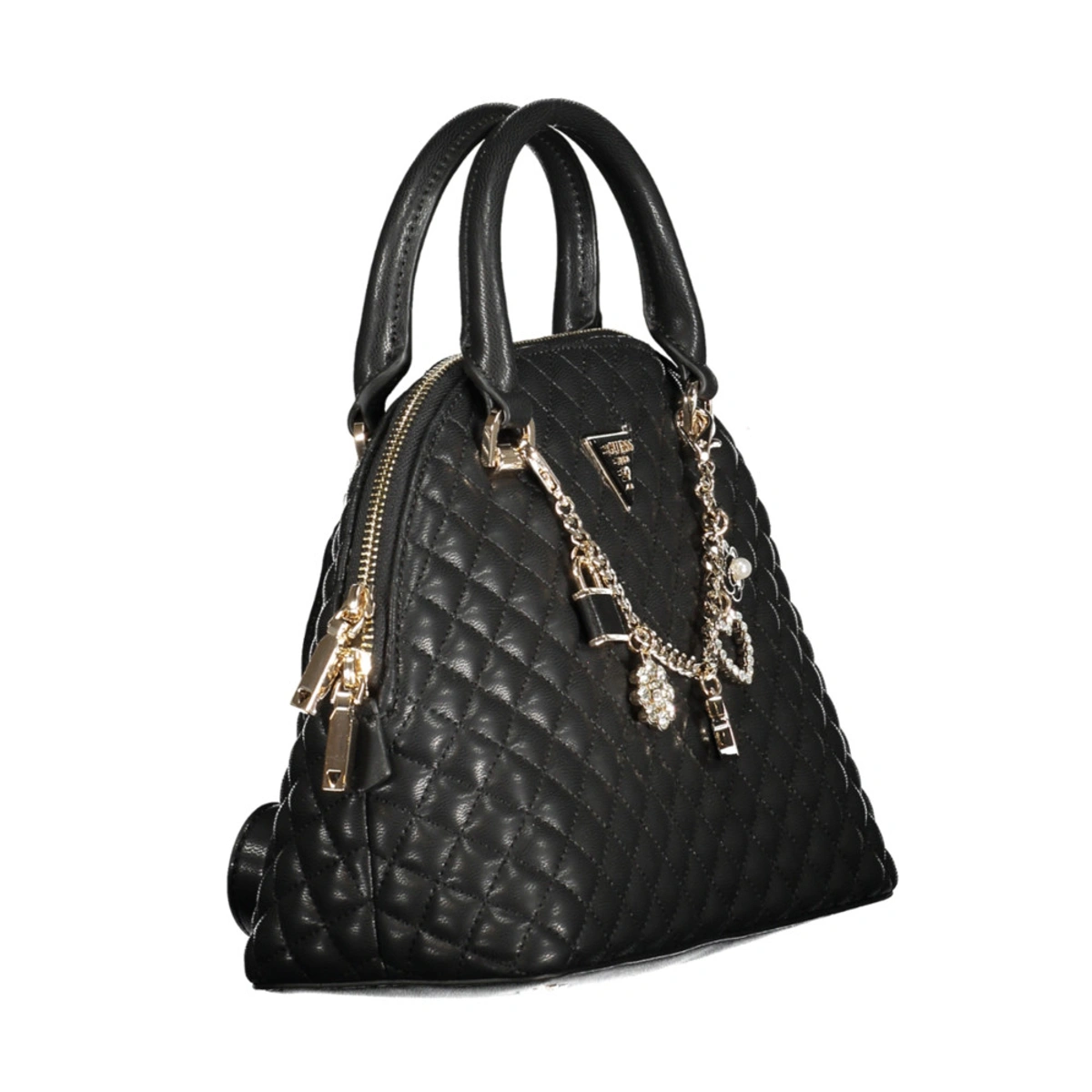 Guess borsa a mano nera trapuntata con charm gioiello 3 29708093