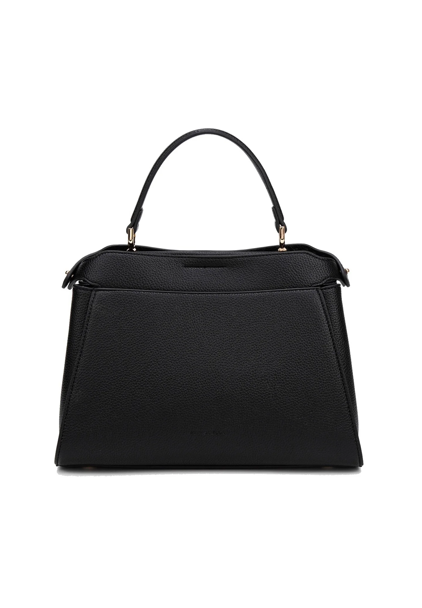 Guess shopper bag nera in ecopelle con logo e charm 2 29708105