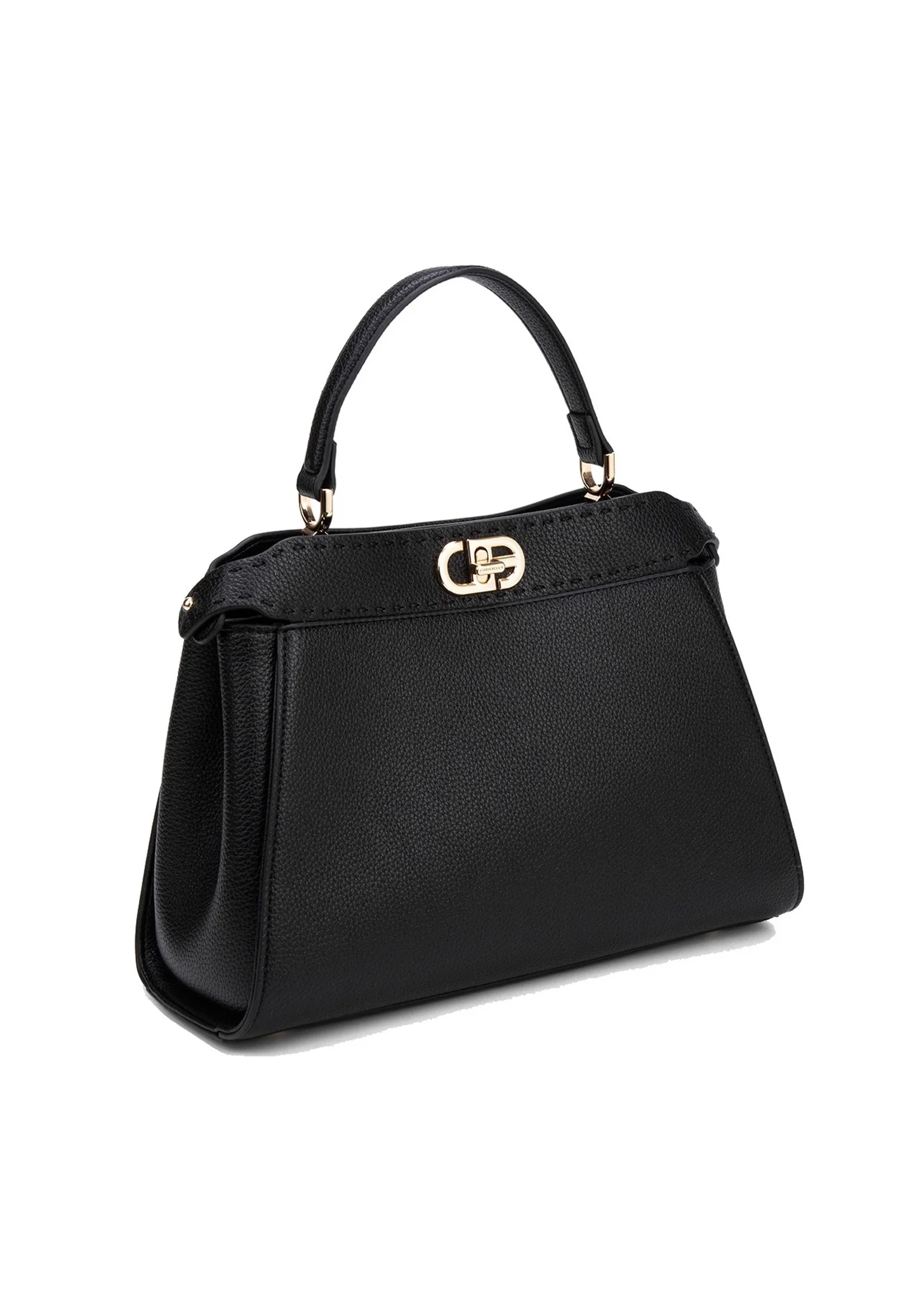 Guess shopper bag nera in ecopelle con logo e charm 3 29708106