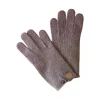 Blugirl guanti donna grigi in maglia con bottone e logo metallico 3 30369731