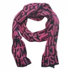 Sciarpa moschino – nera con maxi logo rosa fucsia glitter 4 30377216