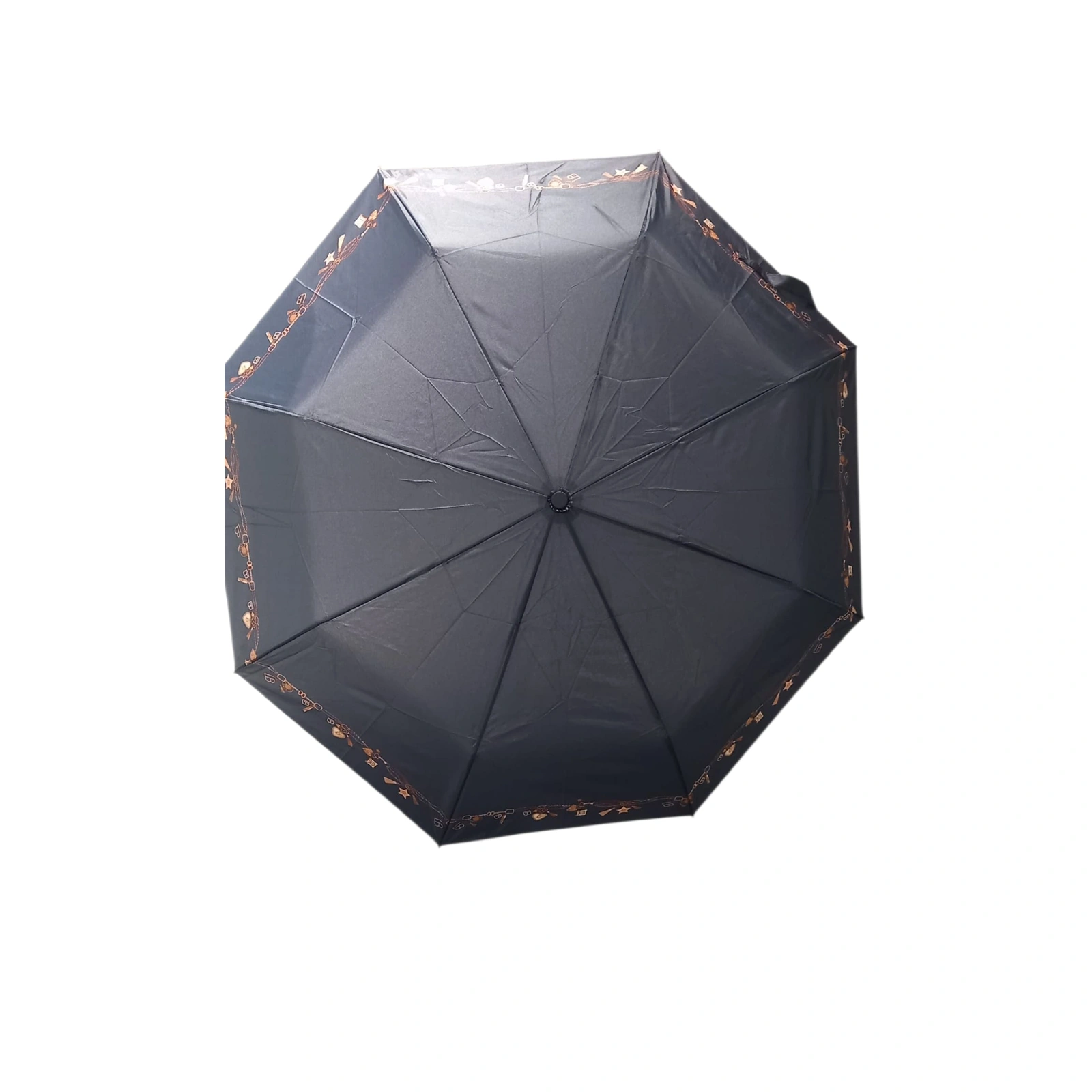 Ombrello pieghevole laura biagiotti nero con dettagli oro – elegante e compatto 1 30382000