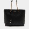 Liu jo shopper donna nera in pelle sintetica trapuntata con manici a catena 5 30386471