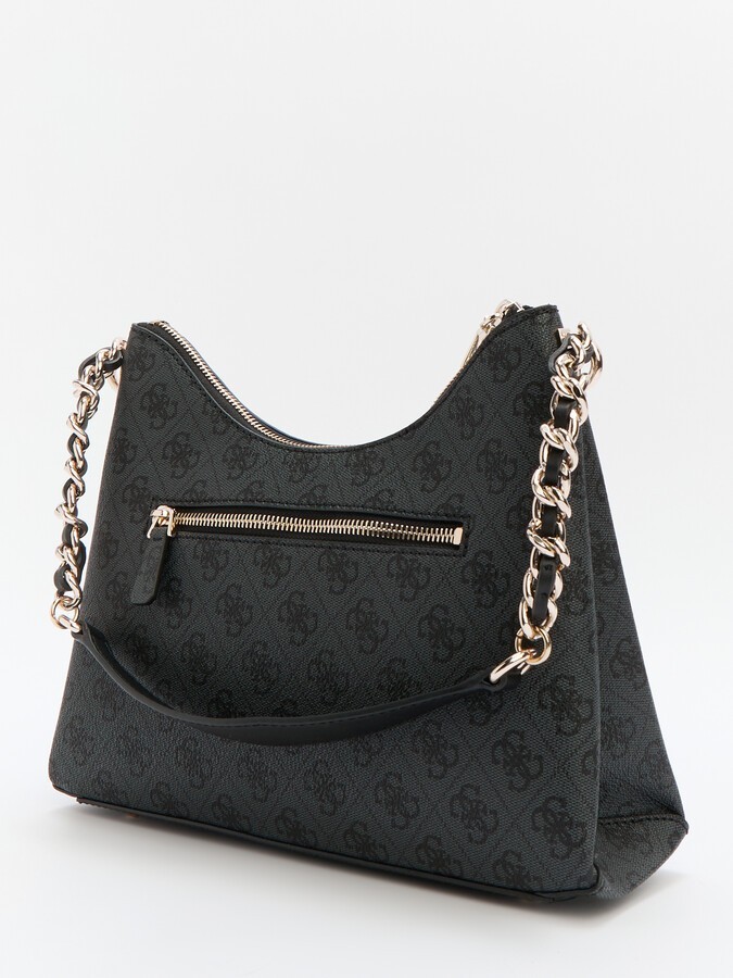 Guess borsa donna katey nera monogram con catena – pelle sintetica, logo g 2 30386477