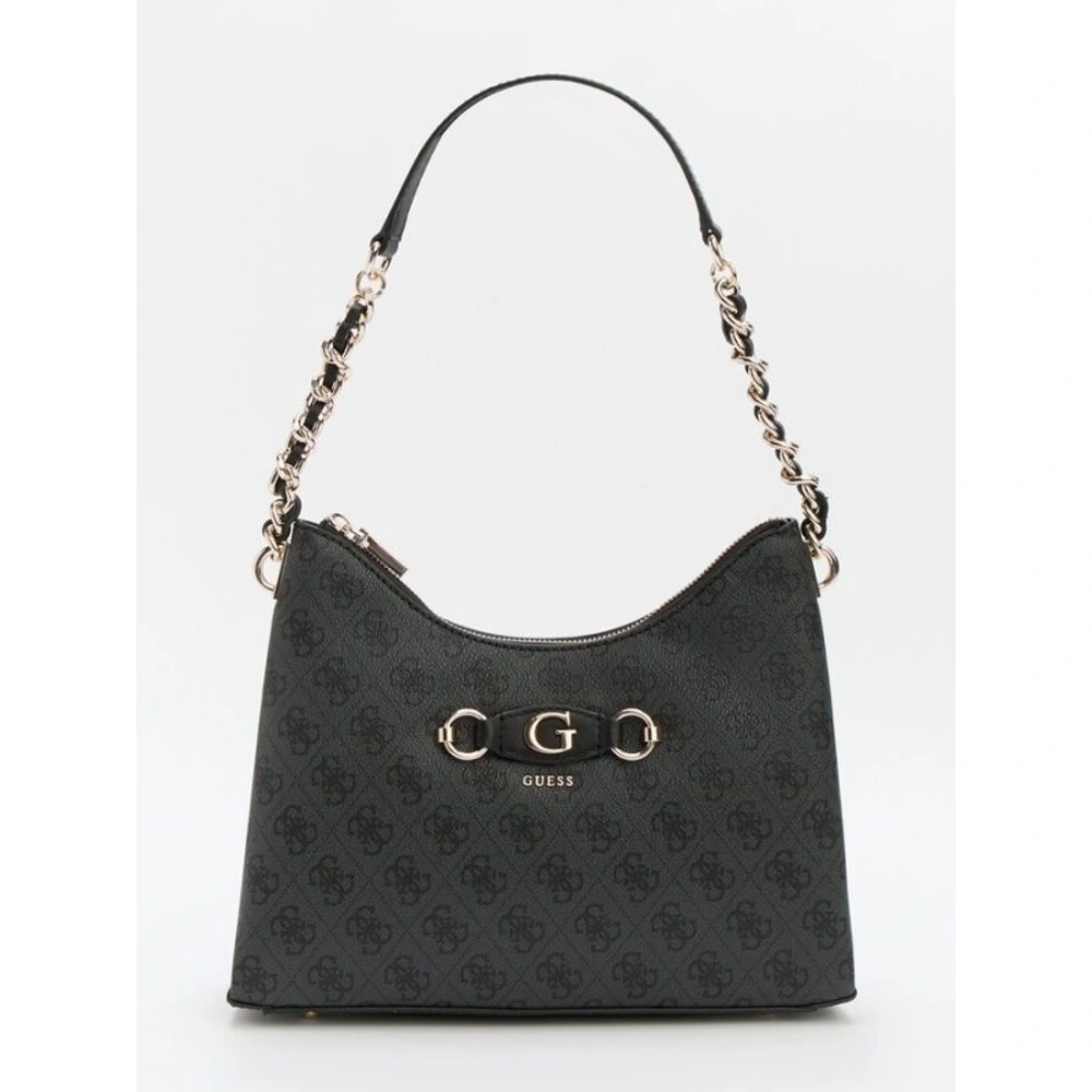 Guess borsa donna katey nera monogram con catena – pelle sintetica, logo g 1 30386479