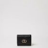 Twinset portafoglio donna piccolo in pelle trapuntata nera con logo oro 4 30389875