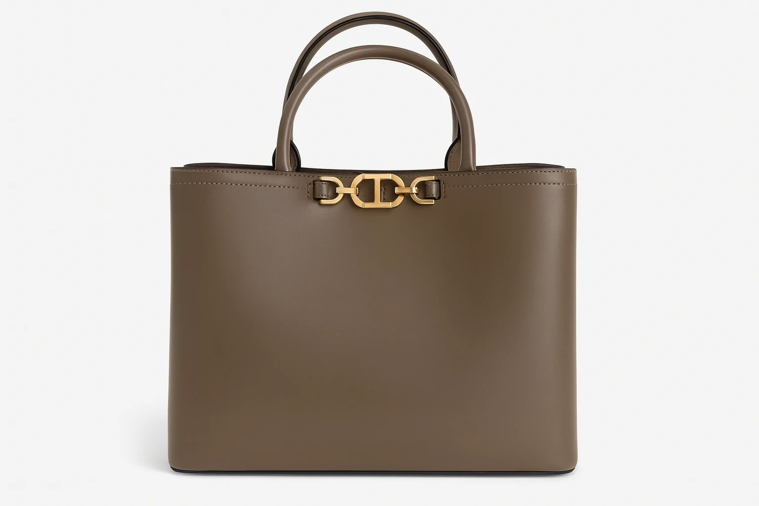 Borsa tote donna twin set toupe con dettaglio logo oro 2 30389881