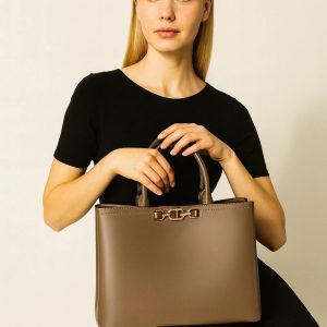 Borsa tote donna twin set toupe con dettaglio logo oro 8 30389883