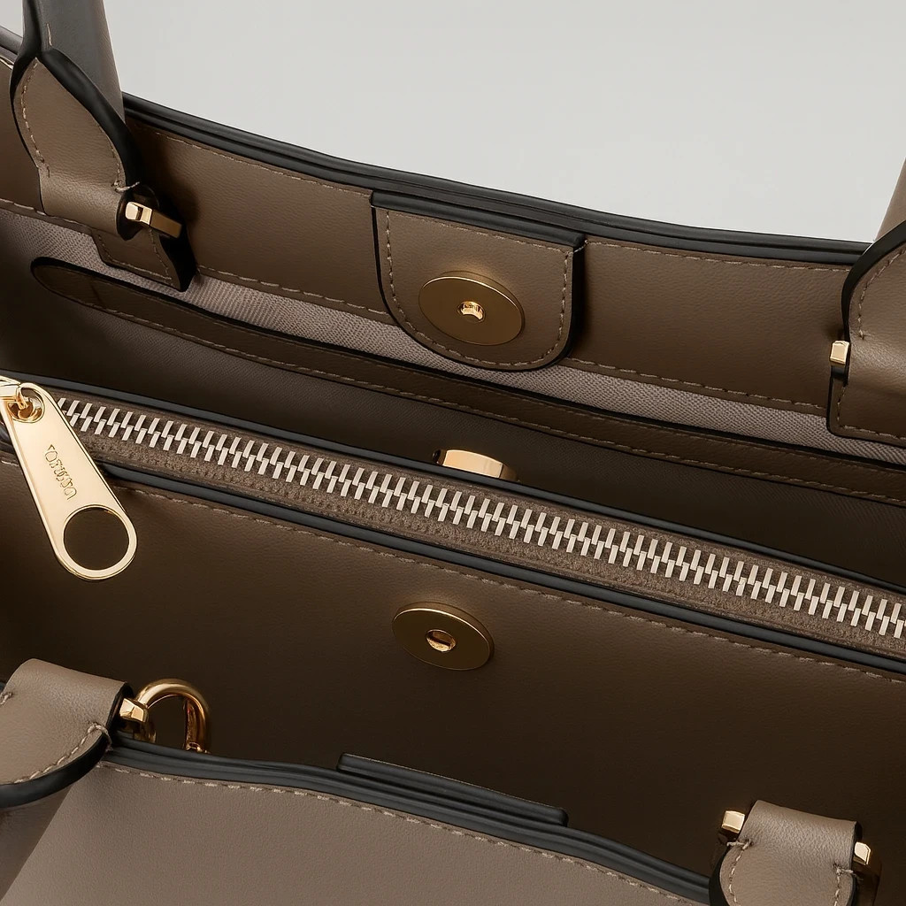 Borsa tote donna twin set toupe con dettaglio logo oro 5 30389884