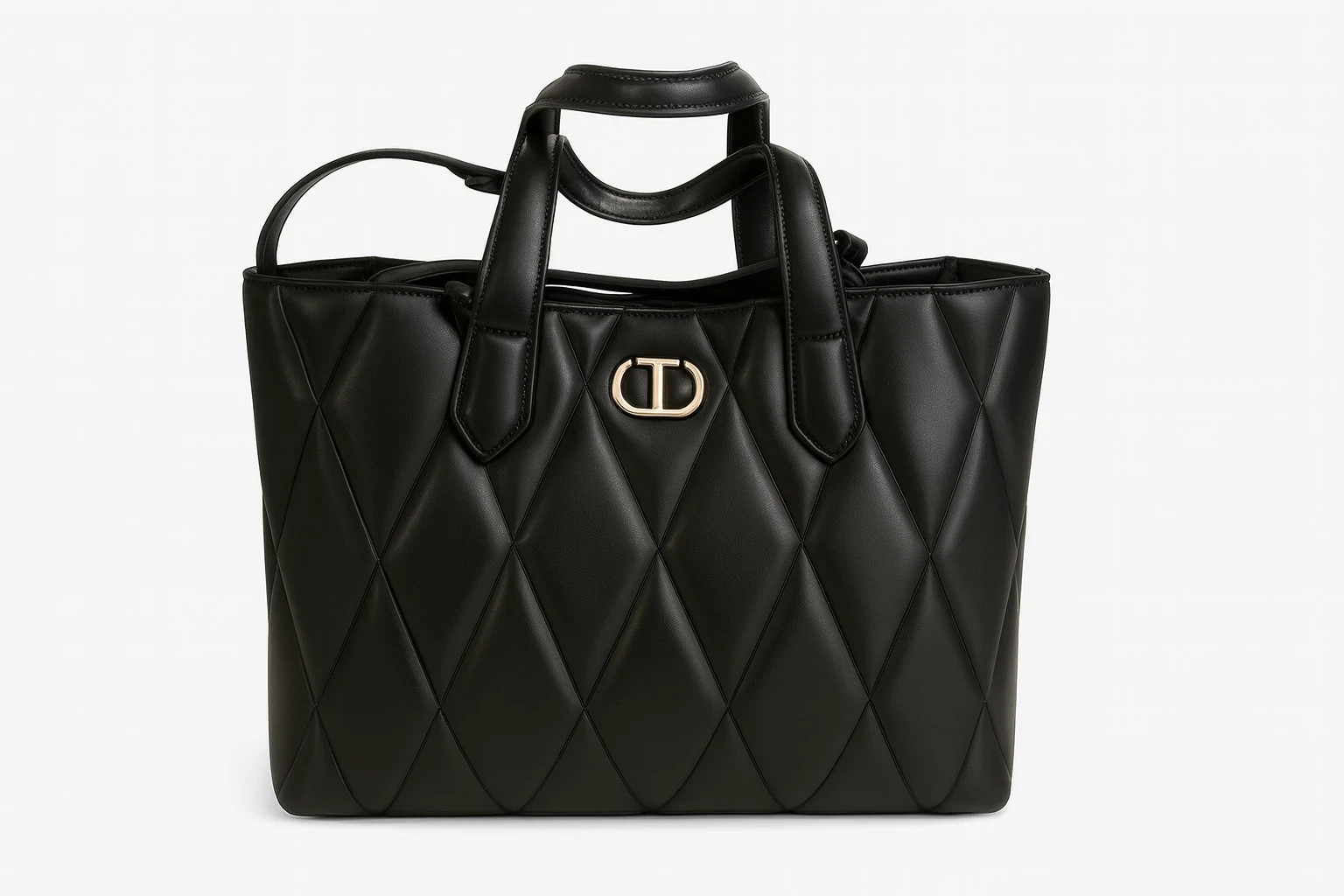 Borsa tote donna twin set nera trapuntata in pelle sintetica – 2 30389885