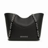 Borsa shopper ermanno scervino in ecopelle nera con catena 8 30395184
