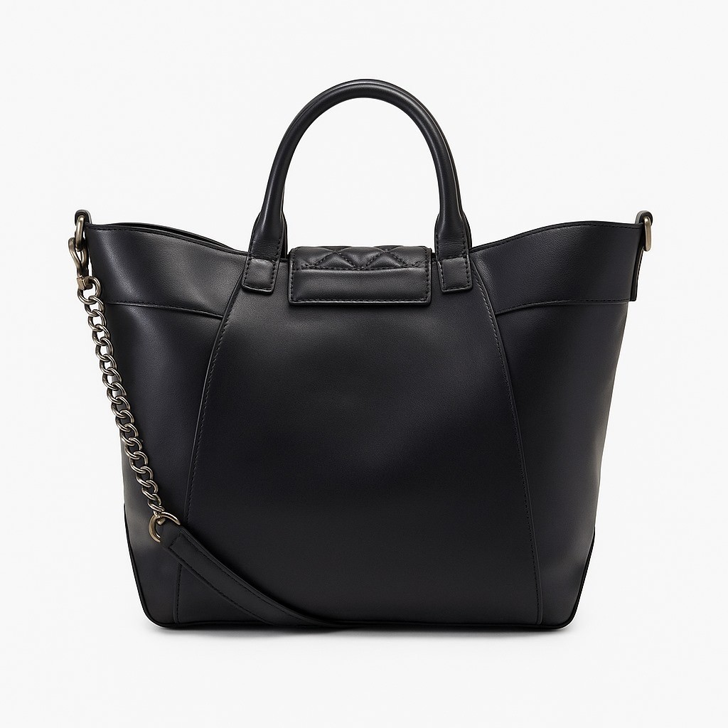 Borsa shopper elegante in ecopelle con borchie e nappina decorativa 4 30399010