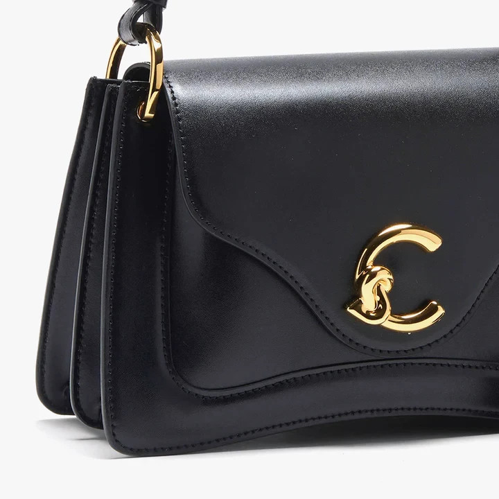 Coccinelle borsa donna a mano e tracolla – pelle nera – modello elegante con log 3 30491941
