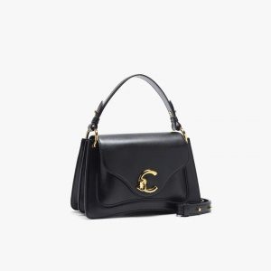 Coccinelle borsa donna a mano e tracolla – pelle nera – modello elegante con log 9 30491943