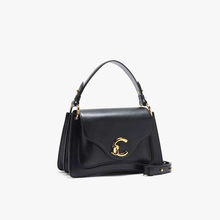 Coccinelle borsa donna a mano e tracolla – pelle nera – modello elegante con log 5 30491943