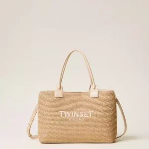 Borsa shopper effetto rafia Twin Set: stile elegante per l’estate