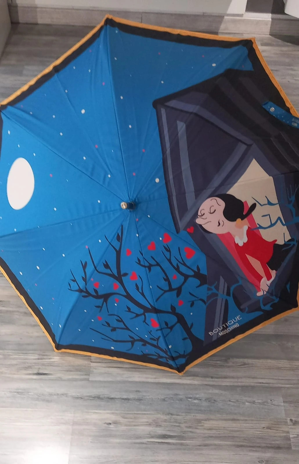Moschino boutique ombrello lungo donna – fantasia notturna con luna e cuori 2 27976226