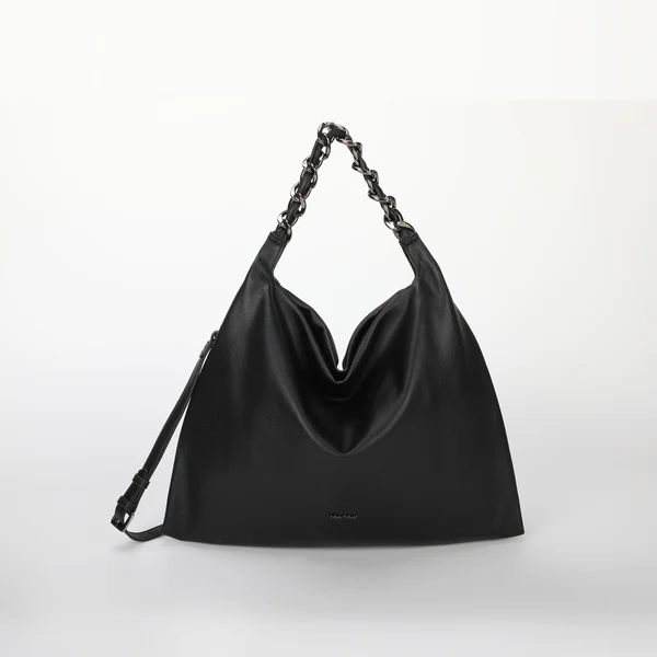 Borsa a spalla grande con catena nera elegante e capiente 1 Borsa a spalla grande con catena nera elegante e capiente