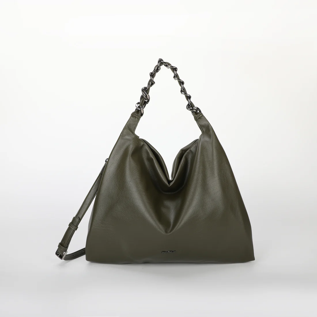 Borsa a spalla grande verde con catena – elegante e capiente 1 Borsa a spalla grande verde con catena – Elegante e capiente