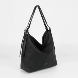 Alternative view of Borsa a Sacca Nera Donna con Doppio Manico e Cinturino Regolabile | Shopper Chic