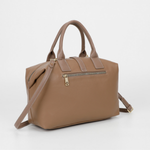 Alternative view of Borsa Bauletto Mimi-Mua Taupe con Lettere – Eleganza e Stile Unico