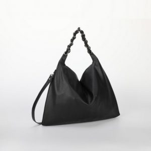 Alternative view of Borsa a spalla e tracolla Mimì-Muà nera con catena intrecciata - Eleganza e stile