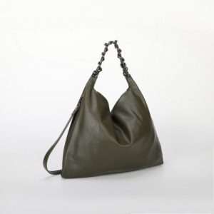 Alternative view of Borsa Mimi Mua Verde Militare con Tracolla a Catena Intrecciata – Elegante Borsa Spalla Donna