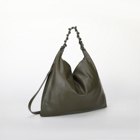 Borsa mimi mua verde militare con tracolla a catena intrecciata – elegante borsa spalla donna 2 Borsa Mimi Mua Verde Militare con Tracolla a Catena Intrecciata – Elegante Borsa Spalla Donna - immagine 2