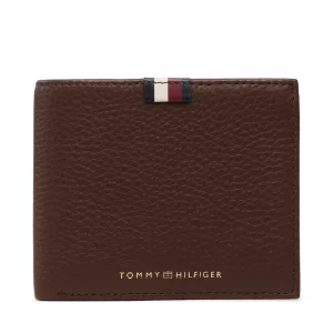 Tommy Hilfiger Portafoglio Uomo Marrone in Pelle Th Prem Lea Cc Flat & Coin AM0AM11270